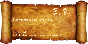 Bernstein Viola névjegykártya
